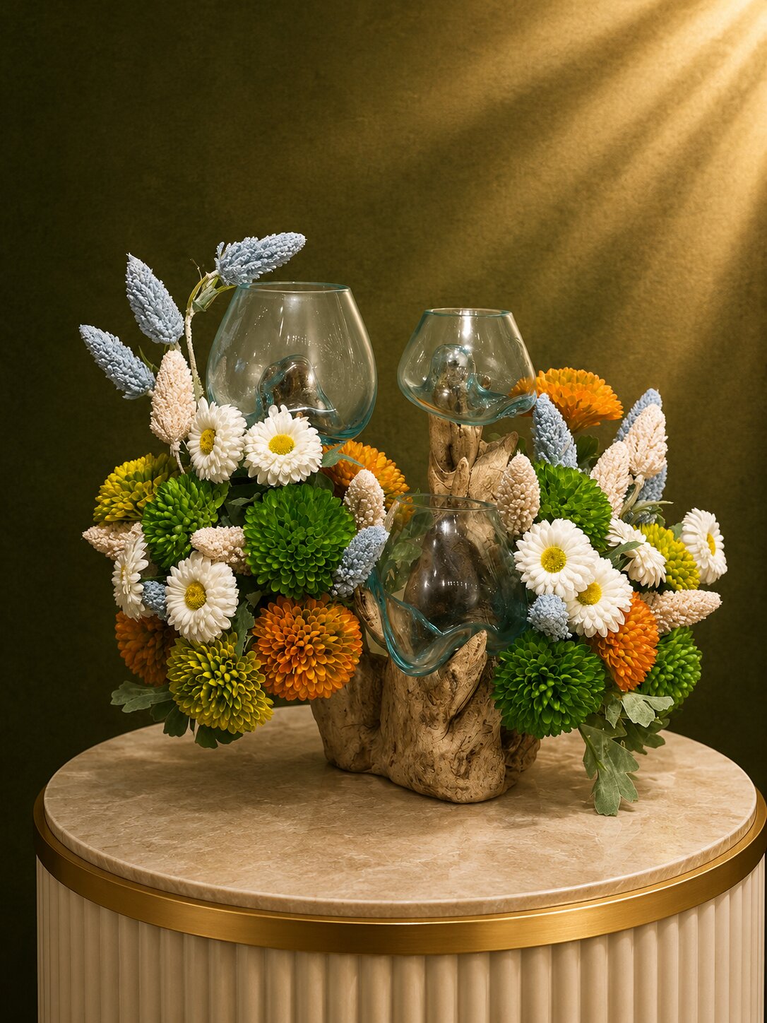 Elyra — Double Molten Glass on Teak Driftwood Terrarium