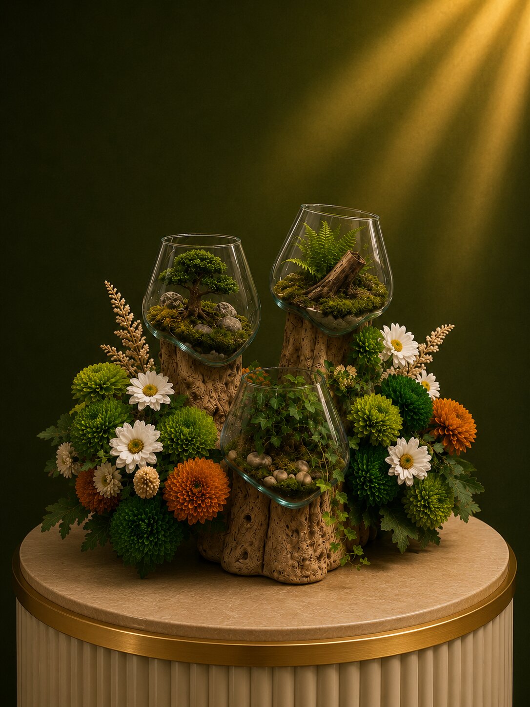 Elyra — Double Molten Glass on Teak Driftwood Terrarium