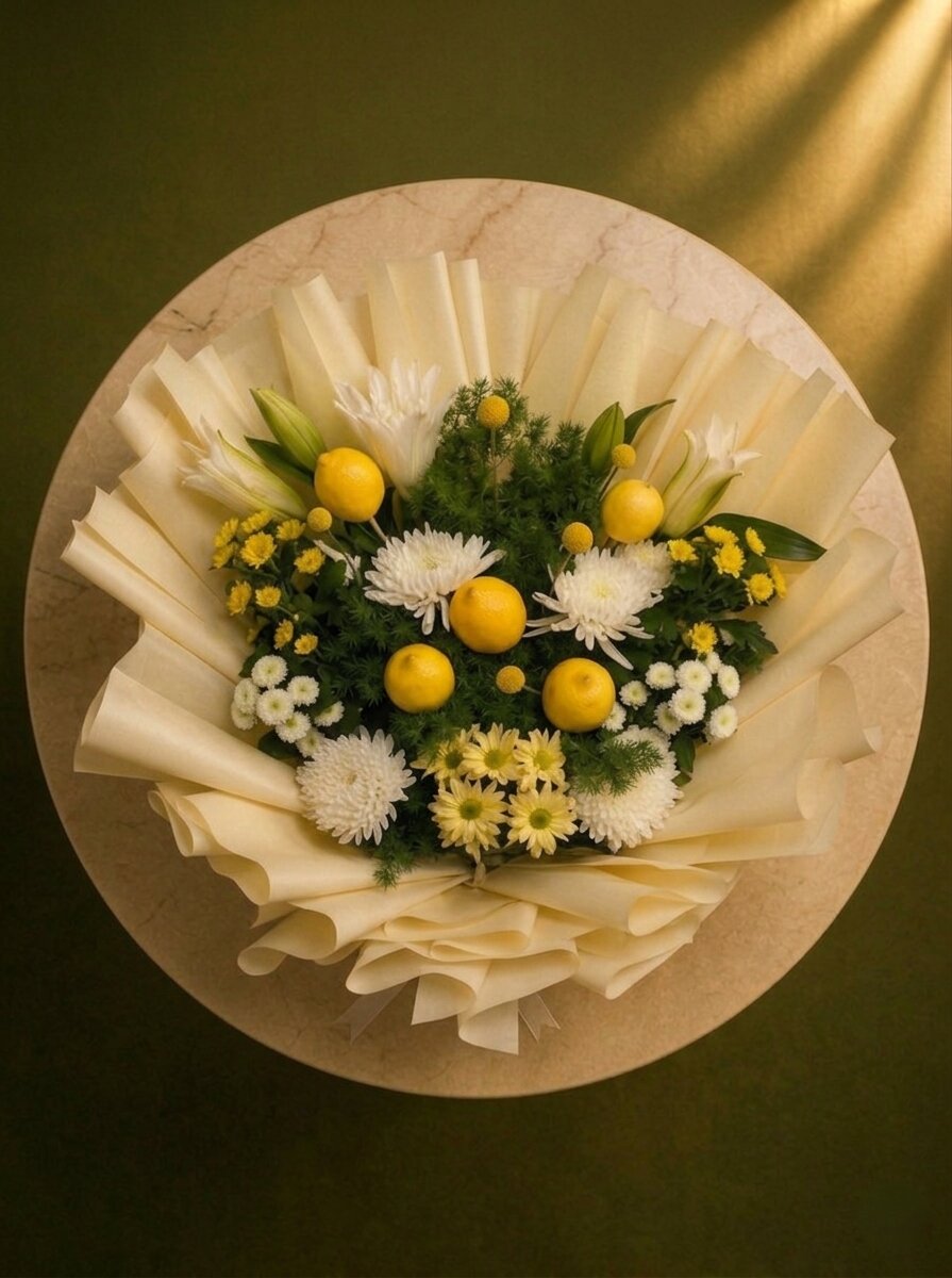 Lemon & White Bloom Fresh Bouquet