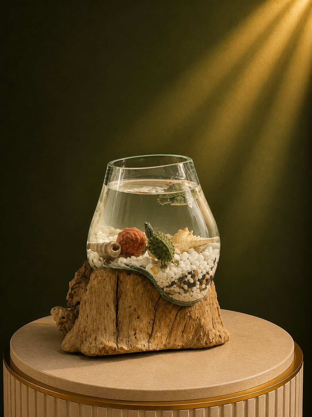 Thalisse - Molten Glass on Teak Driftwood Terrarium