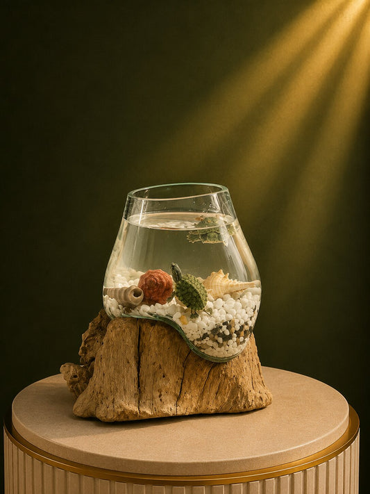 Thalisse - Molten Glass on Teak Driftwood Terrarium