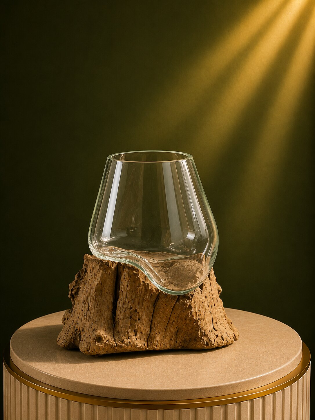 Thalisse - Molten Glass on Teak Driftwood Terrarium