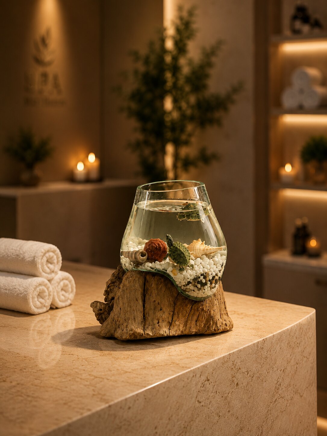 Thalisse - Molten Glass on Teak Driftwood Terrarium