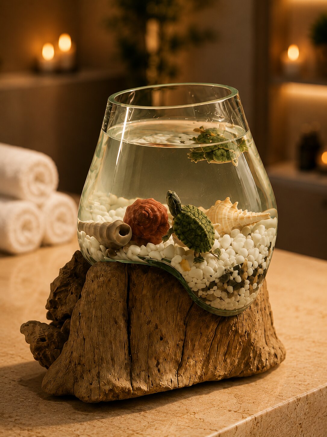 Thalisse - Molten Glass on Teak Driftwood Terrarium