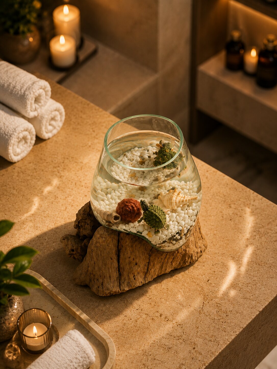 Thalisse - Molten Glass on Teak Driftwood Terrarium