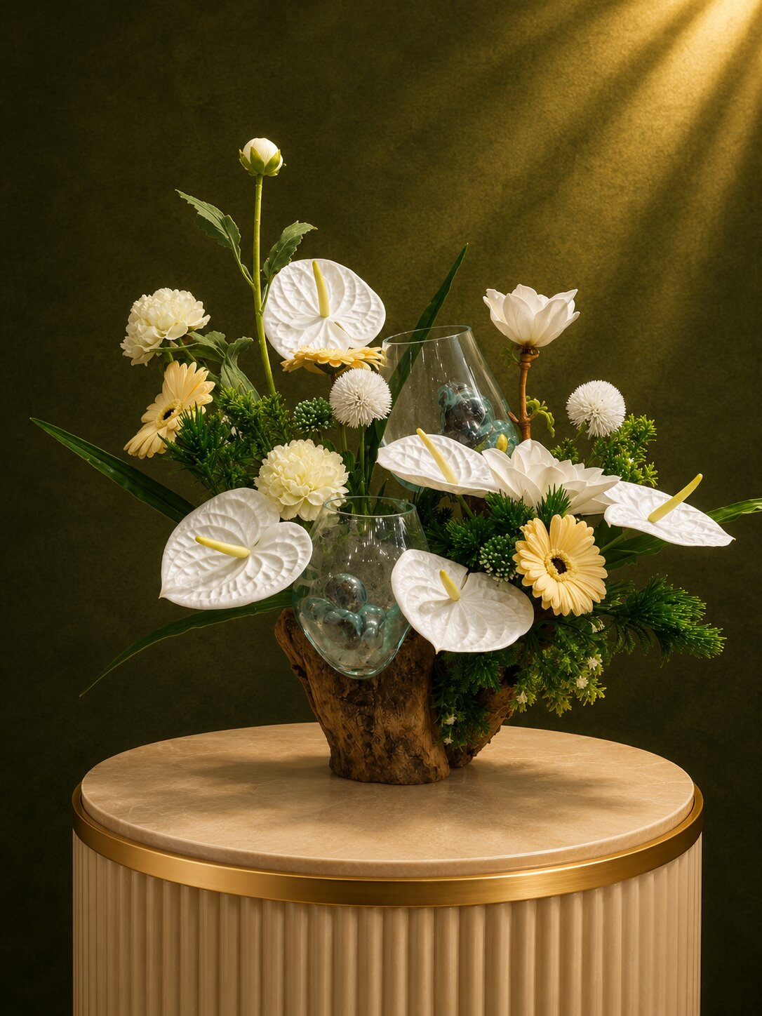 Vaelis — Double Molten Glass on Teak Driftwood Terrarium