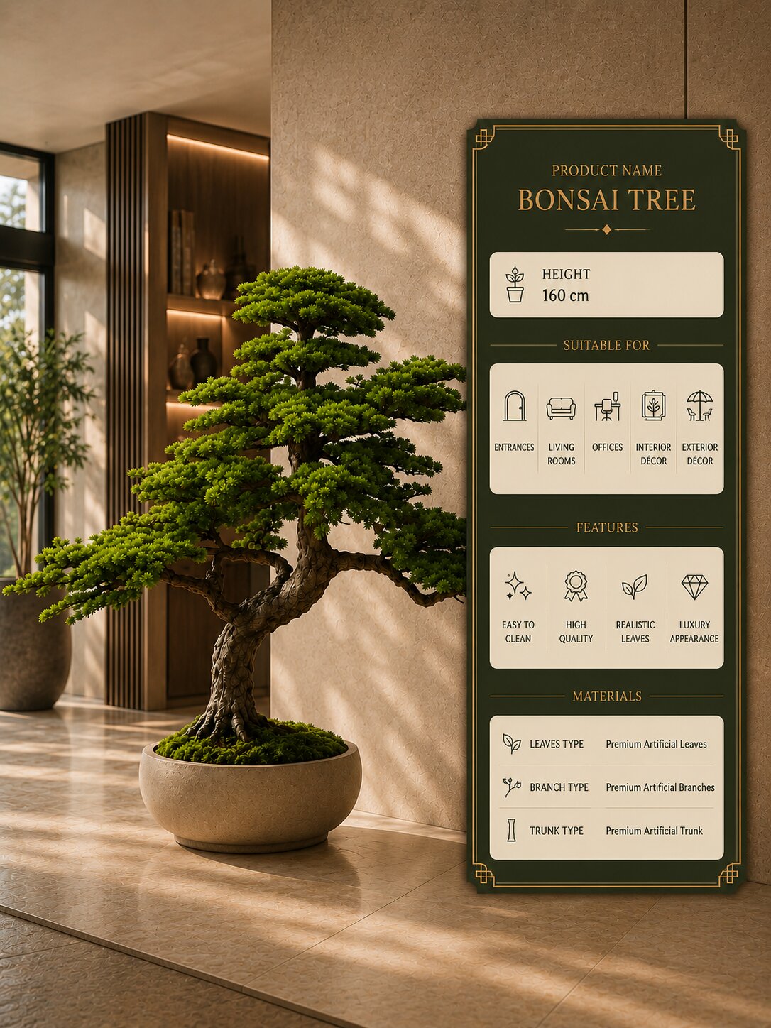 Verdessa Noir Artificial Bonsai Tree